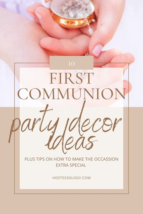 First Communion Luncheon Ideas, Party Decor Hacks, Communion Decorations Girl, First Communion Favors Ideas, First Communion Banner Ideas, First Holy Communion Party Ideas, 1st Communion Party Ideas, First Communion Dessert Table, Communion Party Decor