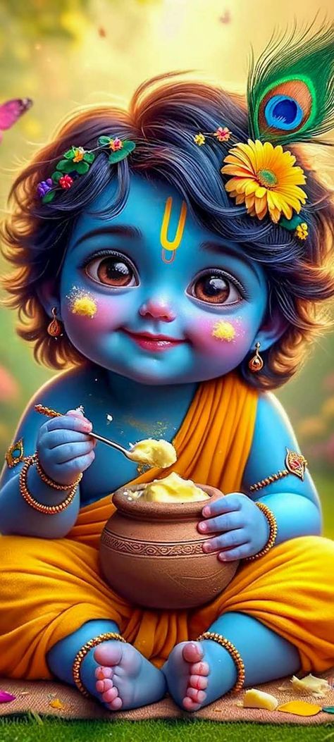 Cute Shree Krishna iPhone Wallpaper Little Kanha Ji Images, Happy Janmashtami Image, Cartoons Krishna, Krishna Gif, Baby Ganesha, Shree Krishna Wallpapers, Happy Navratri Images, Hanuman Pics, Aesthetic Shorts