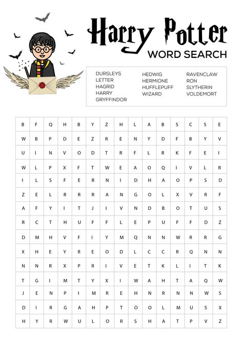 Harry Potter Word Search Harry Potter Platform 9 3/4 Printable, Harry Potter Worksheets For Kids, Harry Potter Activities For Kids, Harry Potter Word Search, Storybook Activities, Harry Potter Classes, Harry Potter Words, Harry Ron And Hermione, Harry Potter Activities