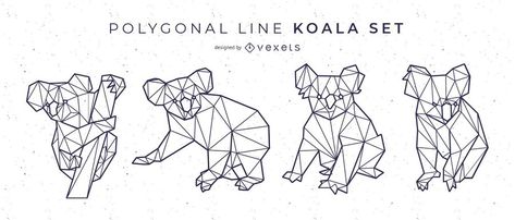 Polygonal Line Koala Set #AD , #affiliate, #Affiliate, #Line, #Koala, #Set, #Polygonal Geometric Koala, Koala Tattoo, Best Logo Maker, Mo Design, Geometric Animals, Design Skills, Koala Bear, Anime Inspired, Logo Maker