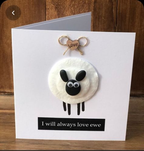 Goodbye And Good Luck, Sheep Cards, Sheep Crafts, Birthday Card Drawing, Dress Card, Pioneer Gifts, Greeting Card Craft, Fabric Cards, Miss You Cards