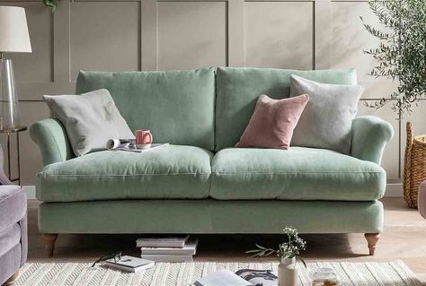 Luxurious and cosy, this upholstery collection is the most comfortable way to bring extra style to your home. Available as a grand, x-large, large & medium sofa and as a loveseat or chair. Available in a choice of fabrics with solid hardwood feet in a light, medium, limed or vintage finish. All scatters are feather filled. Loaf Sofa, Modern Country Living, 1920s Design, Modern Country Style, Modern Cottage, Large Sofa, Modern Country, Interior Trend, Front Room