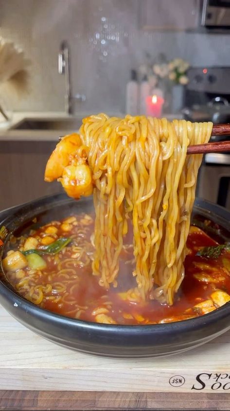 241K views · 14K reactions | Shin Ramen 🍜 RECIPE 👩‍🍳 @dishes_by_q #noodleworship . . . . #seafood #shrimp #prawn #seafoods #seafoodlover #seafoodlovers #pescatarian #scallops #recipe #recipes #noodle #noodles #noodlelover #noodlelovers #spicy #recipes #recipe | Noodle Worship Seafood Ramen Noodle Recipes, Shin Noodles, Shrimp Ramen Noodle Recipes, Spicy Ramen Noodle Recipes, Roman Noodles, Filipino Soup Recipes, Shin Ramen, Filipino Soup, Seafood Noodles