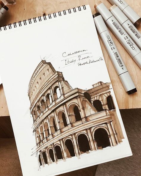 Architecture Sketches on Instagram: “Repost from @art.shi 🖤 . . @_a.sketches_ @_a.sketches_ @_a.sketches_ . . . #architecture #architecturelovers #architecturedesign…” Italy Sketches, Architect Building, Architecture Sketches, Architecture Drawing Plan, A Level Art Sketchbook, City Sketch, Building Sketch, Architecture Sketchbook, Building Illustration