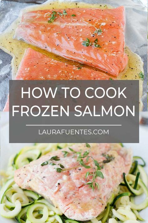 A picture of frozen salmon on a plate with seasoning How To Cook Frozen Salmon Fillets, How To Cook Frozen Salmon In The Oven, Salmon From Frozen Oven, Cooking Salmon From Frozen, Cooking Frozen Salmon In Oven, How Long To Cook Salmon On Stove, Baking Frozen Salmon In Oven, Baked Salmon From Frozen, Frozen Salmon Fillet Recipes