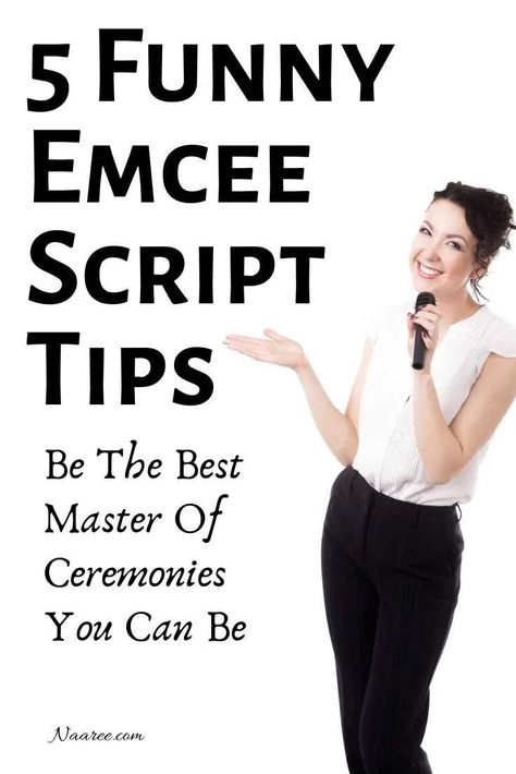 Need ideas for a funny emcee script? Whether you need an emcee script for seminar, emcee script for birthday party, talent show, wedding, graduation or any event or program, these 5 tips will help you find some master of ceremonies humor to spice up your emcee script and be the best master of ceremonies you can be #emcee #funny Wedding Mc Ideas And Jokes, Emcee Script Program Wedding, Mc Wedding Ideas Funny, Emcee Script Program For Event, Wedding Emcee Ideas, Mc Wedding Ideas, Wedding Jokes For Mc, Emcee Script Program, Wedding Mc Jokes