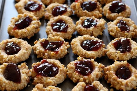 Thumbprint Cookies Easy, Italian Christmas Cookie Recipes, Raspberry Thumbprint, Nutrisystem Recipes, Macaroons Recipe, Fig Spread, Coconut Macaroons Recipe, Italian Christmas Cookies, Thumbprint Cookies Recipe