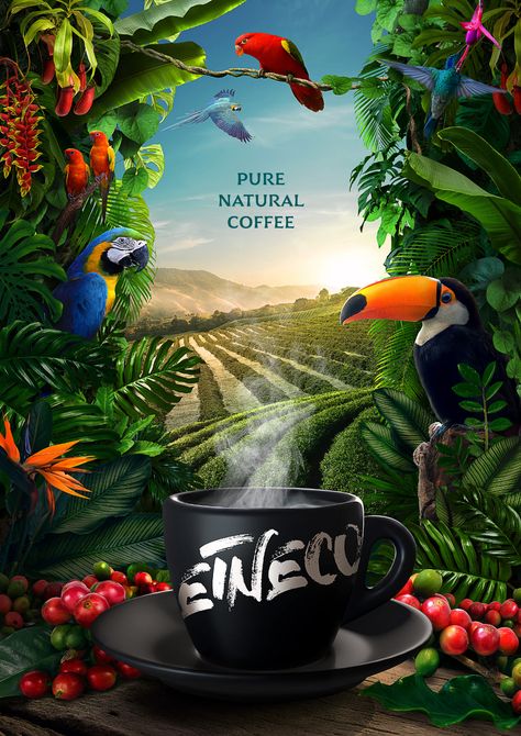 (43) ETNECO COFFEE – Packaging Of The World Coffee Creative Ads, Coffee Ads, Products Ads, Coffee Advertising, Poster Coffee, Nature Poster, 광고 디자인, Creative Advertising Design, Graphic Design Photoshop