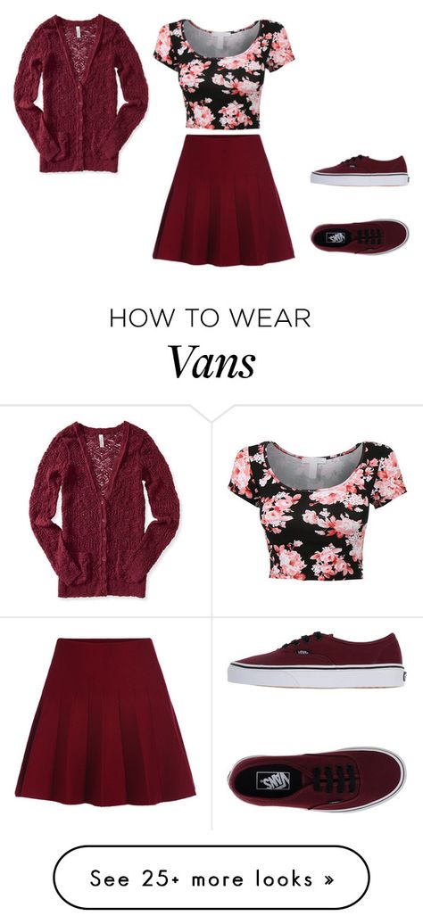 "Burgundy" by jasminista1 on Polyvore featuring AÃ©ropostale and Vans Edgy Outfits, College Outfits, Teen Fashion, Creative Outfits, Preteen Fashion, Date Outfits, Hot Outfits, Fashion 2018, Beautiful Outfits