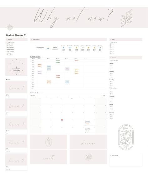 aesthetic Notion template for students Notion Student Template, Notion For Students, Notion Study Planner, Course Planner, Student Notion Template, Notion Study, School Notion, Study Planner Template, Student Template