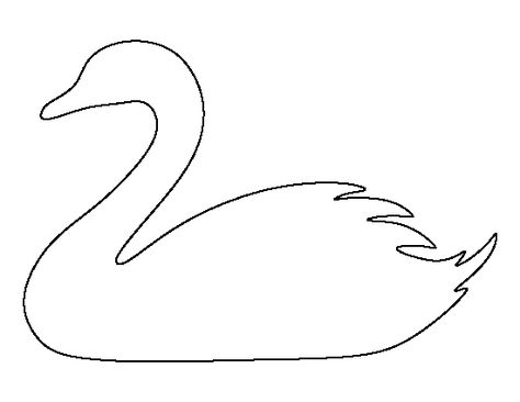 Swan pattern. Use the printable outline for crafts, creating stencils, scrapbooking, and more. Free PDF template to download and print at http://patternuniverse.com/download/swan-pattern/ Swan Outline, Swan Template, Swan Craft, Printable Outline, Swan Party, Swan Pattern, Animal Outline, Animal Templates, Applique Templates