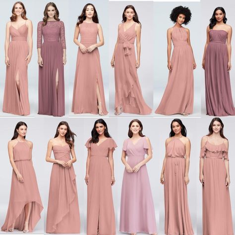 Ruffled Gowns Dresses, Braidmaids Dress, Pleats Outfit, Blush Bridesmaids Dresses, Wedding Motif, Dusty Pink Bridesmaid Dresses, Braidsmaid Dresses, Gaun Koktail, Latest Bridesmaid Dresses