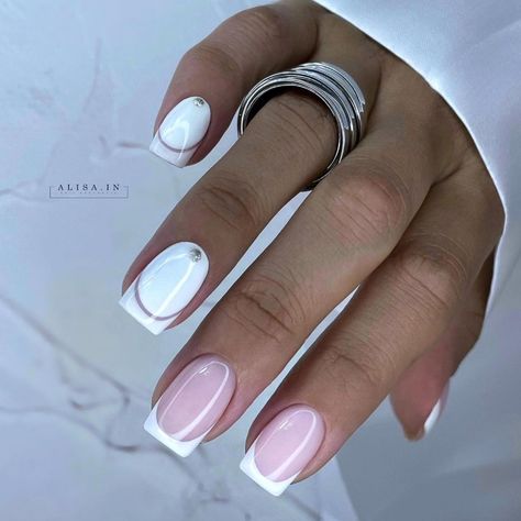 Glass French Nails, French Glass Nails, Fab Nails, Milky Nails, Nagellack Trends, Wow Nails, Manicure Nail Designs, French Manicure Nails, Work Nails