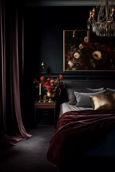 Dark Romantic Bedroom, Boho Bedroom Design, Interior Design Principles, Dream Bedroom Inspiration, Bedroom Red, Redecorate Bedroom, Dreamy Bedrooms, House Interior Decor, Decor Home Living Room