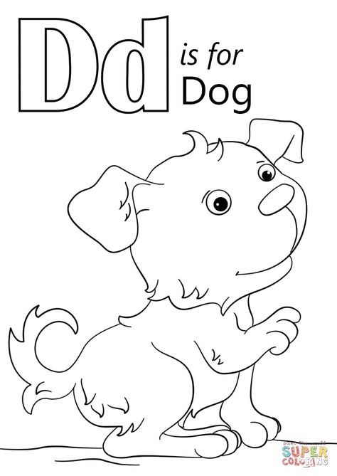 Dd is for Dog Stem Activities Middle School, Letter D Crafts, Letter D Worksheet, Letter A Coloring Pages, D Is For Dog, Kids Abc, Coloring Letters, The Letter D, Abc Coloring Pages