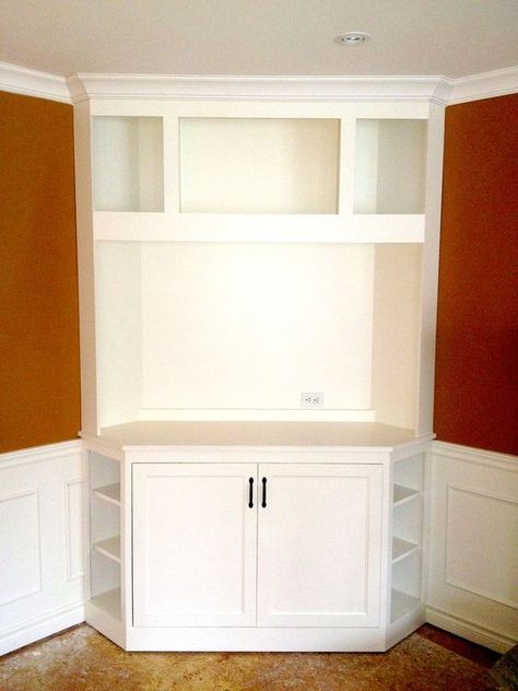 Tv Cabinets For Bedroom, Corner Unit Ideas, Tv Corner Unit Ideas, Tv Unit Decor Modern, Corner Tv Shelf, Tv Corner Unit, Corner Cabinet Living Room, Corner Media Cabinet, Corner Entertainment Center