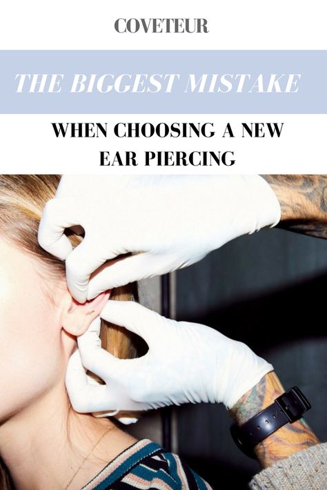 How To Style Your Ear Piercing | Coveteur First Time Ear Piercing, At Home Ear Piercing, Diy Ear Piercing At Home, Ear Inspiration Piercing, Orbital Ear Piercings, Ear Piercing At Home, Took Piercing, Ear Piercing Spots, Ear Piercings Unique