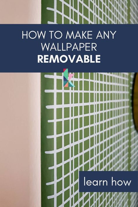 Love the look of wallpaper but live in a rental? Or maybe you just have a fear of having to remove wallpaper down the road? This is the solution for you! Learn how to make ANY traditional wallpaper removable. It's renter-friendly AND smart for homeowners who don't like removing wallpaper! Stairway Wall Decor, Removable Wallpaper For Renters, Removing Wallpaper, Renter Hacks, Renters Wallpaper, Renter Friendly Wallpaper, Remove Wallpaper, Rental Bathroom, Temporary Wallpaper