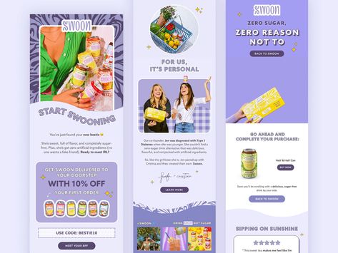 Drink Website Design, Juicy Wallpaper, Welcome Email Design, Vivid Aesthetic, Drink Website, Email Marketing Design Layout, Email Newsletter Inspiration, Email Layout, Newsletter Layout