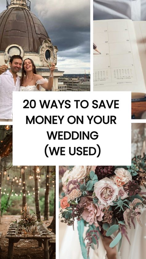 Here are 20 Ways To Save Money On Your Wedding that we used too! Weddings are one of the most special days in your life, but they can also be incredibly expensive. Between the venue, food, attire, and all the little details, the costs definitely add up quickly. But we've gathered ways to save money on your wedding that worked really well for us! How To Save Money For Wedding, Ways To Save On Wedding, Wedding Cost Saving Tips, Saving Money For Wedding, Money Saving Wedding Ideas, Wedding Money Savers, Saving For A Wedding, Small Budget Wedding Ideas, How To Save Money On A Wedding