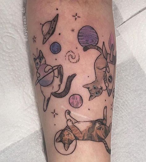 Instagram Cat Space Tattoo, Space Tattoo, Mountain Tattoo, Dog Tattoo, Great Tattoos, Space Cat, Word Tattoos, Love Tattoos, Tattoo Styles