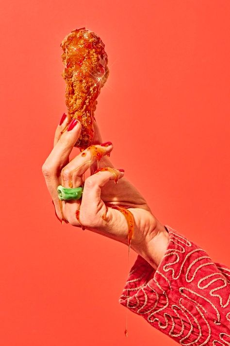 Food — Food + Beverage + Lifestyle Photography - Kate Grewal Hand Held Food, Pop Art Food, Chicken Brands, Bbq Wings, Creative Fashion Photography, Food Photoshoot, Creative Advertising Design, Photoshop Projects, Prop Stylist