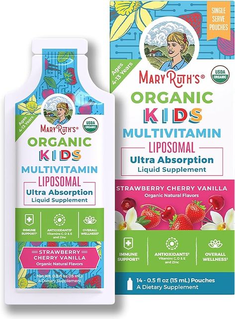 Organic, Non-GMO, Vegan, Dairy Free, Gluten & Wheat Free, Soy Free, Corn Free, *Sugar Free Maryruth Organics, Sugar Free Kids, Liquid Multivitamin, Kids Multivitamin, Cherry Vanilla, Vitamin C And Zinc, Liquid Supplements, Liquid Vitamins, Organic Vitamins