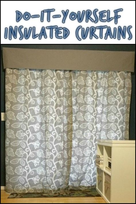 Keep Your Home Warm and Lower Your Energy Bill by Turning Your Curtains into DIY Insulated Curtains! Diy Insulation Ideas, Diy Door Curtain Ideas, Insulated Window Coverings Diy, Diy Insulated Curtains, How To Insulate Sliding Glass Doors, Diy Door Curtain, Cheap Insulation Ideas Diy, Insulated Curtains Diy, Diy Thermal Curtains Winter