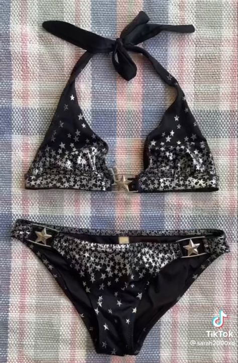 Y2k Fashion Bathing Suits, Aestethic Bikinis Grunge, Grunge Bathing Suits, Grunge Swimsuit, 2000s Bikinis, Y2k Bathing Suit, Star Bathing Suit, Y2k Bikinis, Swimwear Y2k