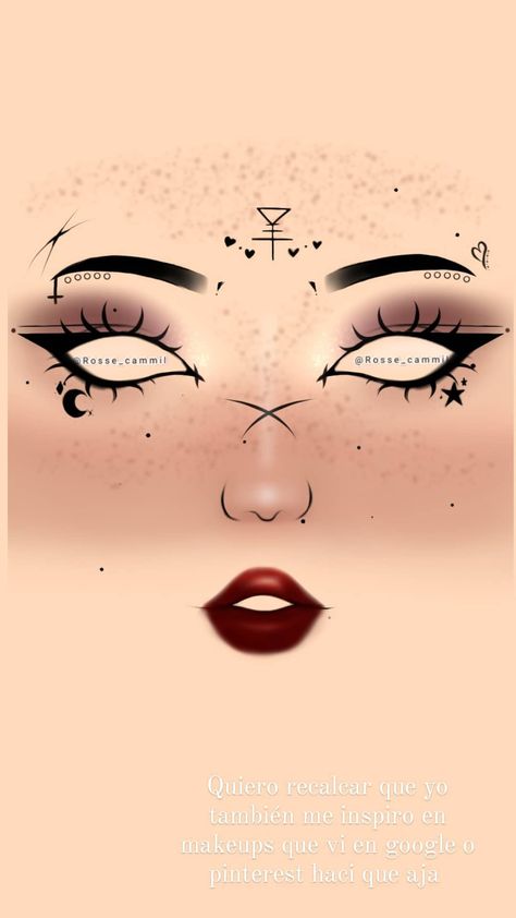 Makeup Ideas Drawing, Witchy Makeup, Halloweenský Makeup, Holloween Makeup, Punk Makeup, Makeup Drawing, Stile Hijab, Anime Makeup, Makeup Face Charts