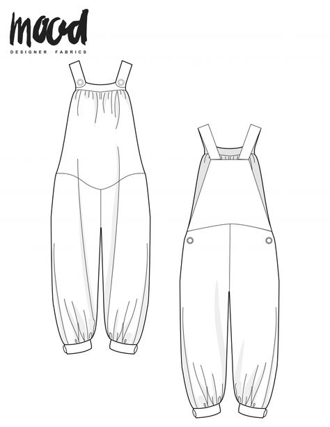 Free Overall Sewing Pattern, Jumpsuit Sewing Patterns For Women, Oliver Jumpsuit, Mood Sewciety, Apparel Sewing, Jumpsuit Pattern Sewing, Beginner Sewing Patterns, Free Sewing Patterns, Free Sewing Pattern