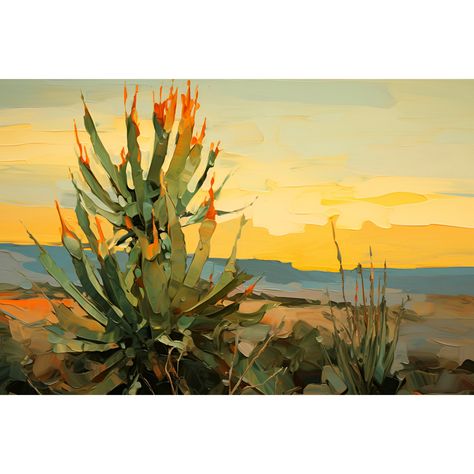 Title "Yucca Big Bend". Vibrant oil painting print. Colorful landscape art. Texas travel art. Southwestern wall decor. Premium quality giclee print To see more paintings, please visit my shop: www.etsy.com/shop/ErikaDanielArt - Giclee print on acid-free archival paper - Multiple sizes to choose from - Frame is not included. The print is not framed! Museum-quality posters made on thick and durable matte paper. Add a wonderful accent to your room, nursery and office with these posters that are sur San Antonio Travel, Texas Desert, Desert Landscape Art, Desert Landscape Painting, Panoramic Wall Art, Sante Fe, Big Bend National Park, Desert Art, Desert Painting