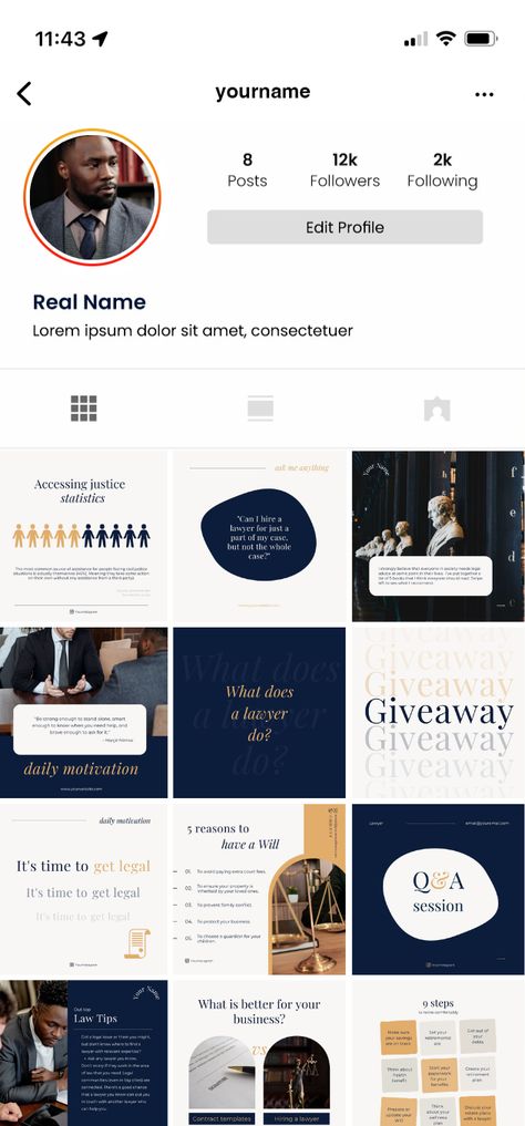 #Law_Social_Media_Design #Law_Firm_Social_Media_Posts #Corporate_Instagram_Feed #Lawyer_Social_Media Law Social Media Design, Law Firm Social Media Posts, Lawyer Branding, Legal Office, Free Social Media Templates, Website Design Inspiration Layout, Corporate Profile, Realtor Social Media, Instagram Feed Layout