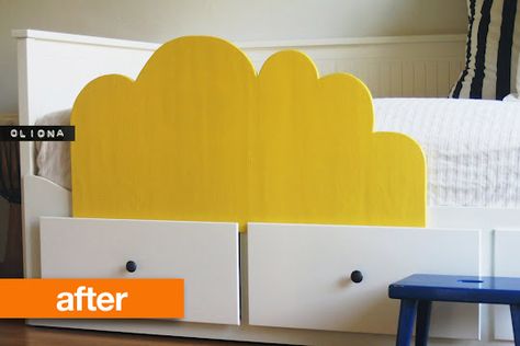 I like this for my girls to each have this bed. Also, it would be great in black with a  different creative sleep guard, even though this one is cute. Ikea Hemnes Daybed, Ikea Hemnes Bed, Hemnes Day Bed, Unique Kids Beds, Hemnes Bed, Diy Toddler Bed, Toddler Proofing, Ideas Habitaciones, Bed Rails For Toddlers