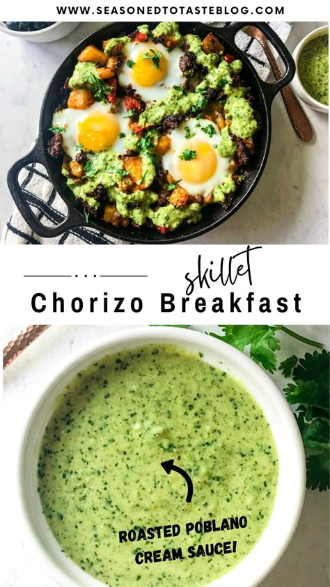 Chorizo Skillet Breakfast, Brunch Skillet Recipes, Latin Brunch Ideas, Healthy Chorizo Breakfast, Skillet Meals Breakfast, Mexican Breakfast Recipes Easy, Chorizo Breakfast Ideas, Breakfast Chorizo Recipes, Breakfast Skillet Ideas