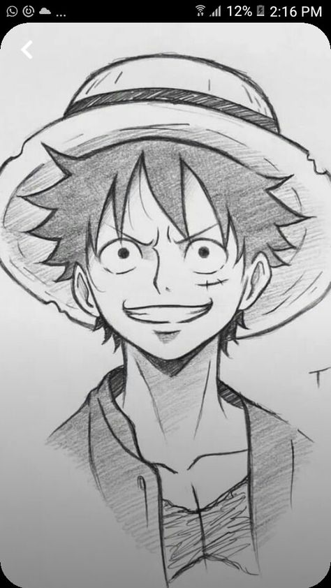 Luffy Pen Sketch, Easy Anime Drawings Simple, Luffy Pencil Drawing, Luffy Sketch Easy, Cute Anime Sketch Easy, Luffy Pencil Sketch, One Piece Drawing Luffy, Anime Easy Drawing Sketch, One Piece Luffy Drawing