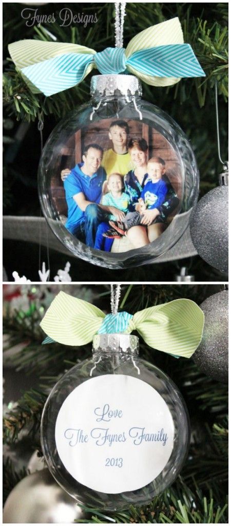 You won't believe how easy it is to get the photo inside the ornament. A MUST see tutorial! How To Make Photo Christmas Ornaments, Handmade Christmas Ornaments With Pictures, Clear Plastic Christmas Ornament Ideas, Large Clear Ornaments Ideas, Ornaments With Pictures Inside, Christmas Ornament With Picture Inside, Clear Ornaments With Pictures, Christmas Ball With Photo, Photo Ornament Christmas Tree