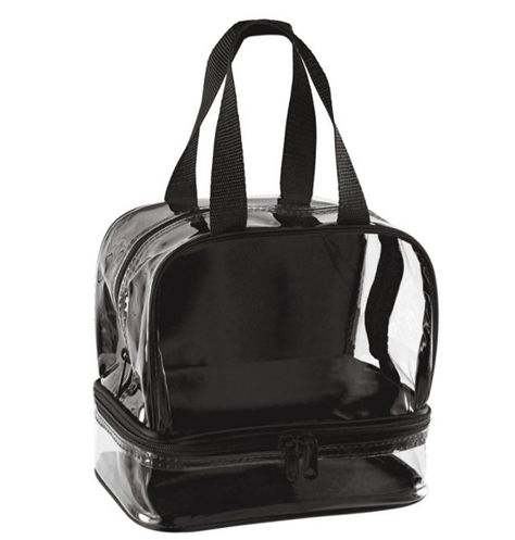 Black Bag With Clear Strap For Daily Use, Black Rectangular Shoulder Bag With Clear Strap, Clear Lunch Bag, Functional Black Lunch Bag With Zipper Closure, Small Lunch Bags, Black Lunch Bag With Zipper Closure For On-the-go, Clear Handbags, Best Lunch Bags, Lunch Tote