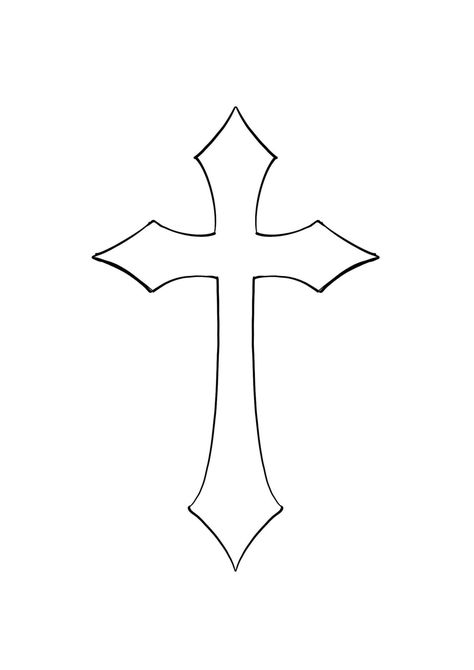 Types Of Crosses, Outline Tattoo Ideas For Women, Cross Stencil Tattoo, Cross Tattoo Outline, Cross Outline Tattoo, Simple Cross, White Cross, Cross Outline Drawing, Cross Sketch Tattoo