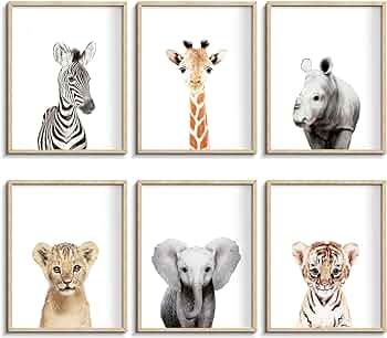 Amazon.com: Nursery Baby Room Wall Art Decor, Jungle Nursery Baby Animals Nursery Decorations, Cute Nursery Safari Decor Baby Bedroom Decorate(8"x10", UNFRAMED)(Jungle): Posters & Prints Baby Animals Nursery, Jungle Themed Nursery, Jungle Theme Nursery, Safari Decor, Safari Wall Art, Nursery Safari, Baby Room Wall Art, Nursery Decorations, Animal Nursery Theme