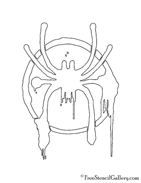 Spiderman - Miles Morales Symbol Stencil | Free Stencil Gallery Spiderman Symbol Miles, Spiderman Leavers Shirt Design, Spider Man Tattoo Ideas Miles Morales, Spiderman Stencil Templates, Miles Morales Line Art, Miles Morales Spiderman Painting, Miles Morales Svg Free, Miles Morales Spider Symbol, Miles Morales Spray Painting