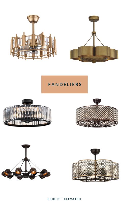 Chandeliers, fandeliers, ceiling fans Large Ceiling Fan Chandelier, Ceiling Fan Two Story Living Room, 3 Light Ceiling Fan, Lights With Fans, Beautiful Ceiling Fans With Light, Chandelier Ceiling Fans Master Bedrooms, Fan And Chandelier Combo, Chandelier Fan Living Room, Hidden Fan Light Fixture