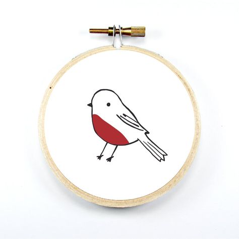 Robin embroidery kit for beginners simple and elegant bird | Etsy Robin Embroidery Free Pattern, Robin Embroidery, Bird Craft, Sketch Embroidery, Xmas Art, Embroidery Template, Types Of Stitches, Bird Crafts, Bird Embroidery