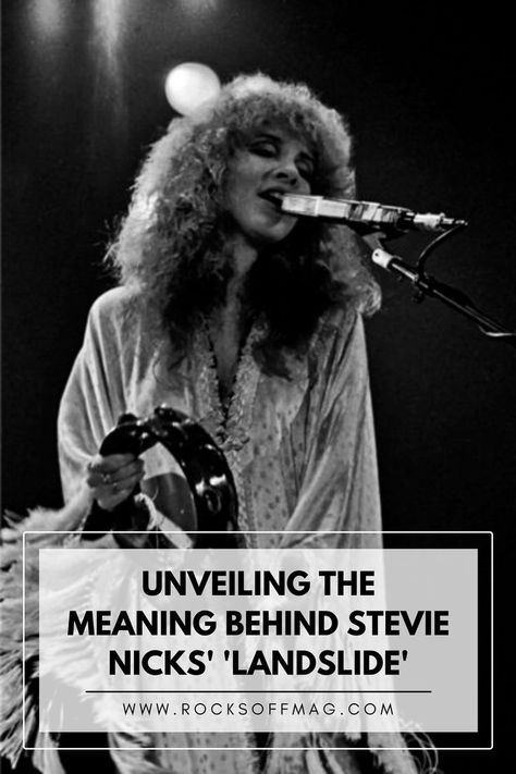 Join Stevie Nicks on a journey through the heartfelt lyrics and profound meaning of her iconic song, 'Landslide.' Discover the personal reflections, emotional depth, and poetic beauty that make this song a timeless masterpiece. Explore the intimate stories behind the lyrics and immerse yourself in the profound connection that 'Landslide' holds for fans worldwide. Let the magic of Stevie Nicks' music sweep you away! #StevieNicks #Landslide #MusicMeaning