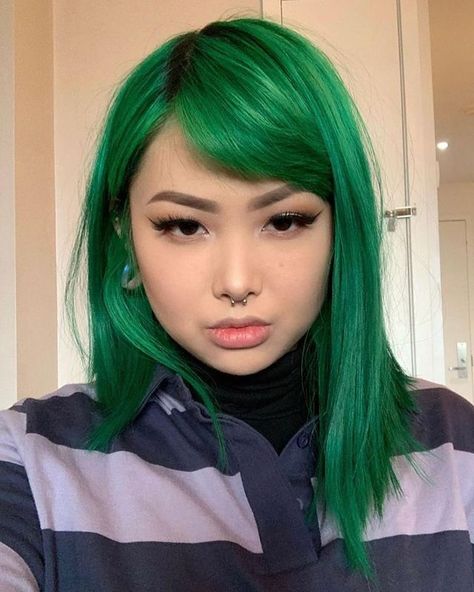 Arctic Fox Hair Color (@arcticfoxhaircolor) • Instagram-foto's en -video's Fox Hair Color, Dark Green Hair, Arctic Fox Hair Color, Fox Hair, Hair For Black Women, Green Wig, Wig Short, Fantasy Hair, Arctic Fox