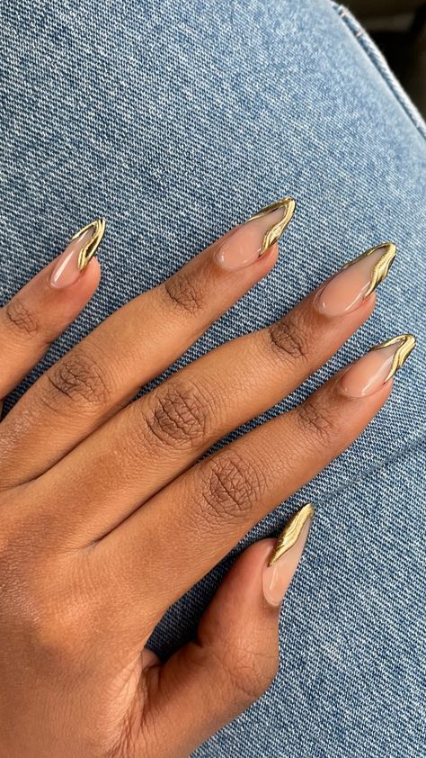 Almond Acrylic Nails Designs Neutral, Bias Nail Designs, Nails Design Graduation, Good Tip Nails, Nails Inspo For Black Women, Almond Wedding Guest Nails, Color Nails 2024, Ombré Tip Nails, Hollywood Nails Designs