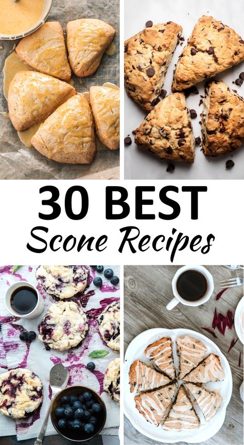 The 30 BEST Scone Recipes - GypsyPlate Essen, French Toast Scones, Scone Topping Ideas, Fun Scone Flavors, Coffee Cake Scones, Types Of Scones, Strawberry Scones Recipe Easy, Scones Flavors, Scone Flavor Ideas