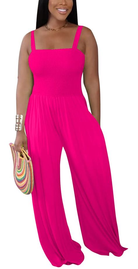 PRICES MAY VARY. FEATURES: Womens Casual Bandeau Jumpsuit, Sleeveless, Strapless, High waist, Wrap chest, Elastic waist, Drawstring, Wide leg pants, Bandage top loose bottom pants, 1 piece outfits. DESIGN: This Womens Elegant Jumpsuit designed with off shoulder and wide legs, both sexy and casual. SIZE REFERENCE:Do carefully read the sizing guidelines in the detailed pictures,not the ones by amazon on the side of the item that you click. OCCASION: Suitable for parties, vacations, cocktail partie Wide Trousers, Tube Top Romper, Bandeau Jumpsuit, Bandage Top, Pocket Jumpsuit, Off Shoulder Jumpsuit, Jumpsuit Elegant, Designer Jumpsuits, Wide Pants