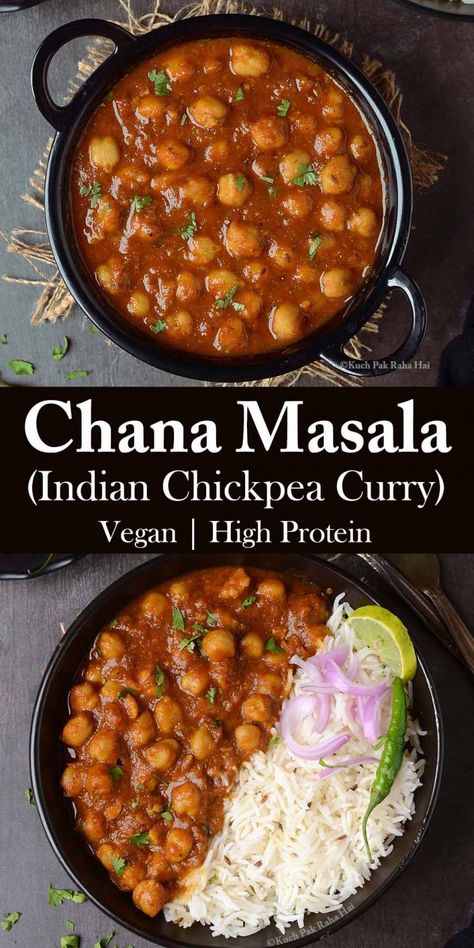 Chana Masala Recipe (Chickpea Curry) Channa Aloo Curry, Healthy Chana Masala, Vegan Chana Masala Recipe, Dishes With Rice Dinners, Chana Masala Chickpeas, Channa Curry Recipe, Chana Masala Crockpot, Indian Food Recipes Chickpeas, South Indian Dinner Recipes Vegetarian