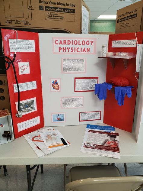 Health Career Display Board, Cardboard Presentation Board Ideas, Hosa Career Display, Hosa Poster Board Ideas, Hosa Health Career Display Board, Career Project Poster Board, Hosa Health Career Display, Career Day Poster Ideas, Trifold Poster Board Ideas Creative